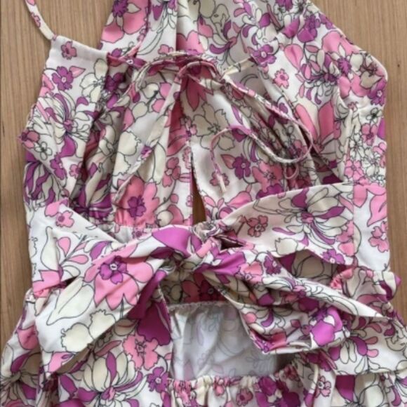 Women's Pink Floral Long Maxi Dress - Picture 9 of 10